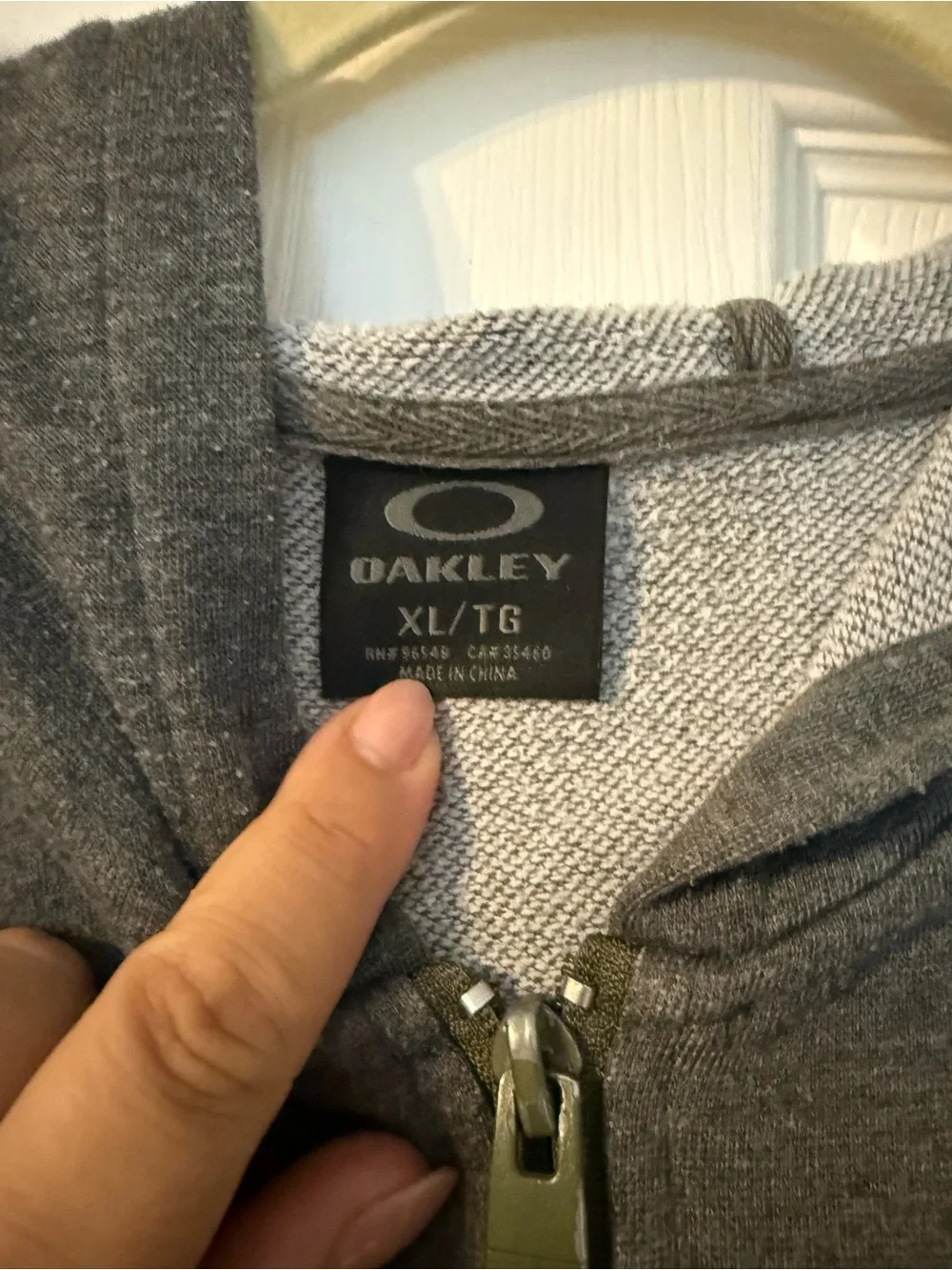 Oakley Gray Striped Zip-Up Hoodie